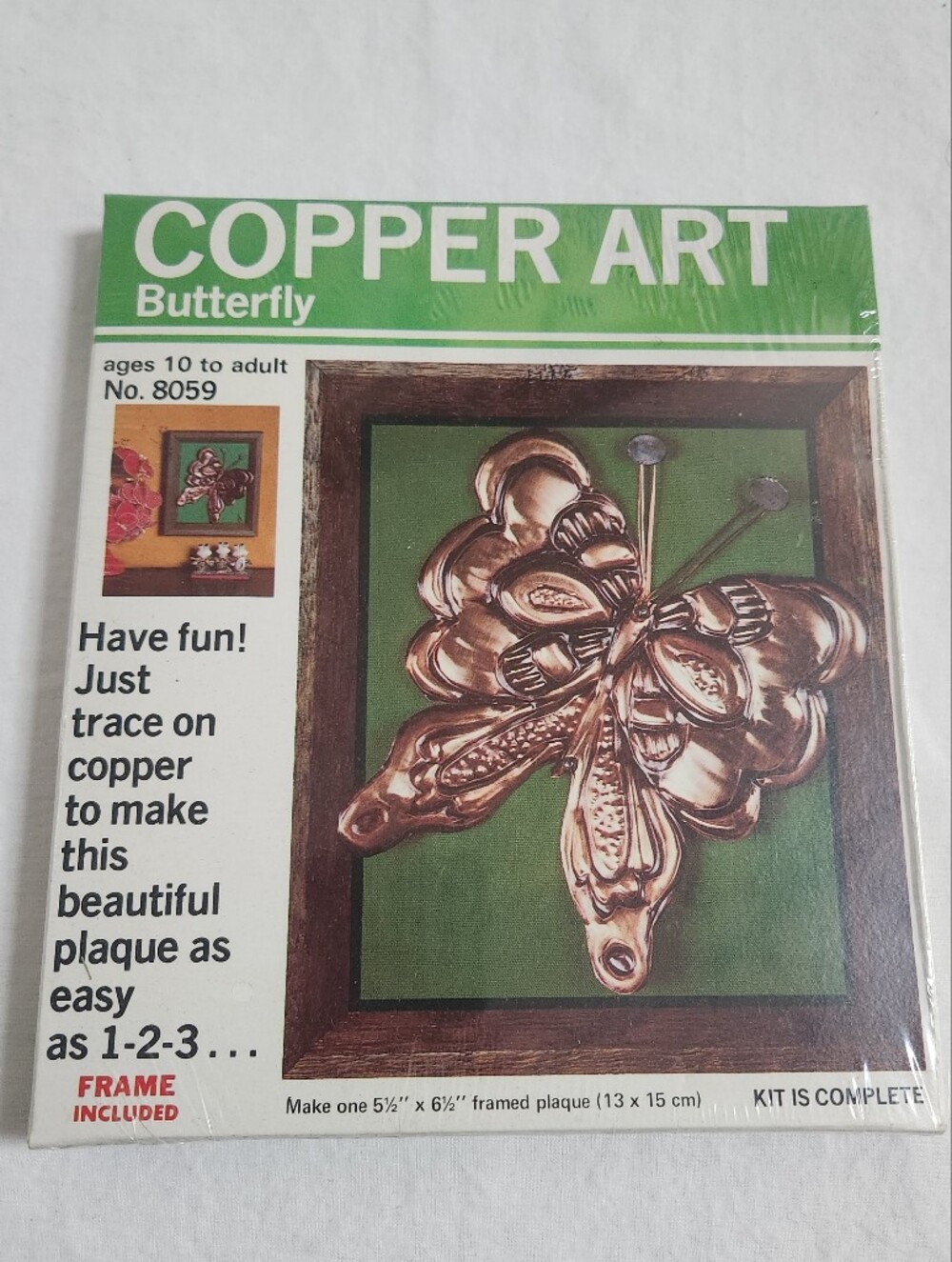Vintage Copper Art Butterfly Plaque Craft Kit